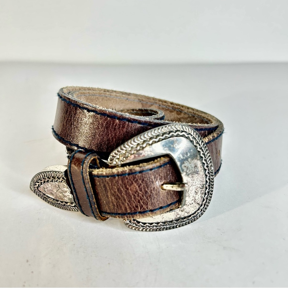 Vintage Liz Claiborne Leather Belt Western Buckle